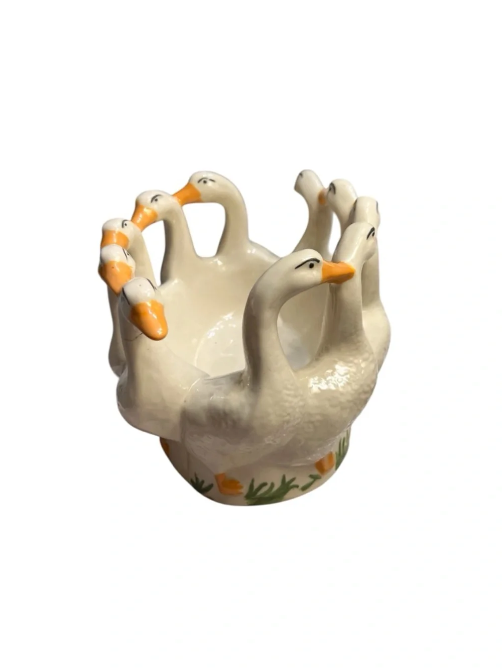 Vintage Holland Mold Gaggle of Geese Planter Ceramic Cottagecore Decor
